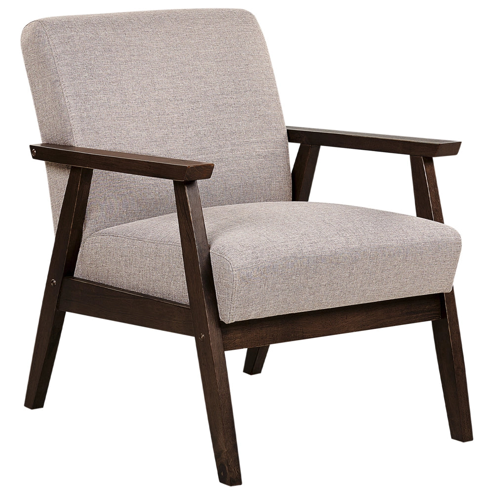 Poltrona Grigio Talpa poliestere tappezzeria design retrò struttura in legno soggiorno