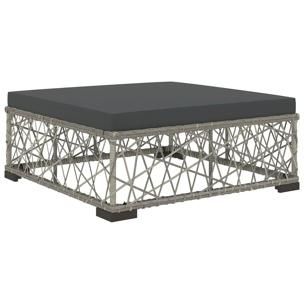 Set di mobili da giardino mobili da esterno 5 pezzi con cuscini resina intrecciata grigia 02_0016431
