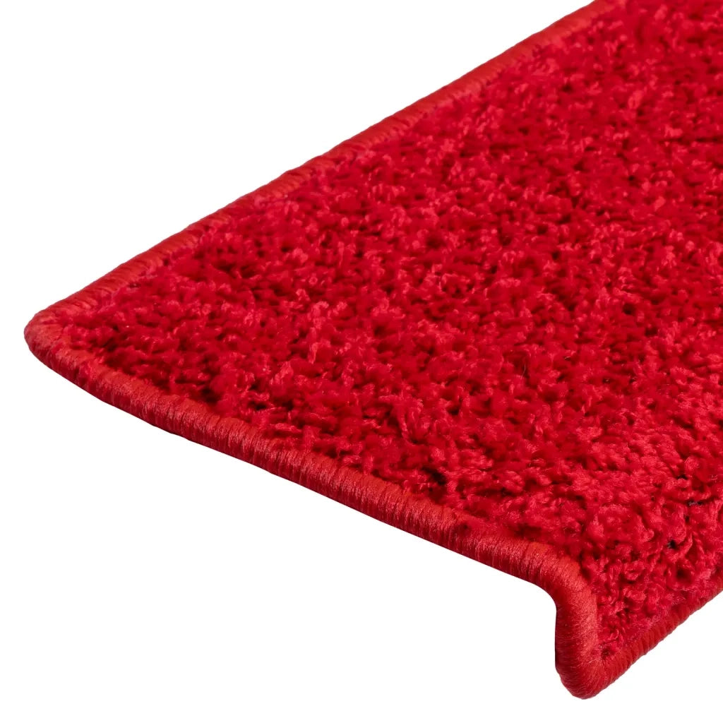 Tappetini per scale 10 pz | Gradini per Scale 65x21x4 cm Rosso Bordo rettangolare