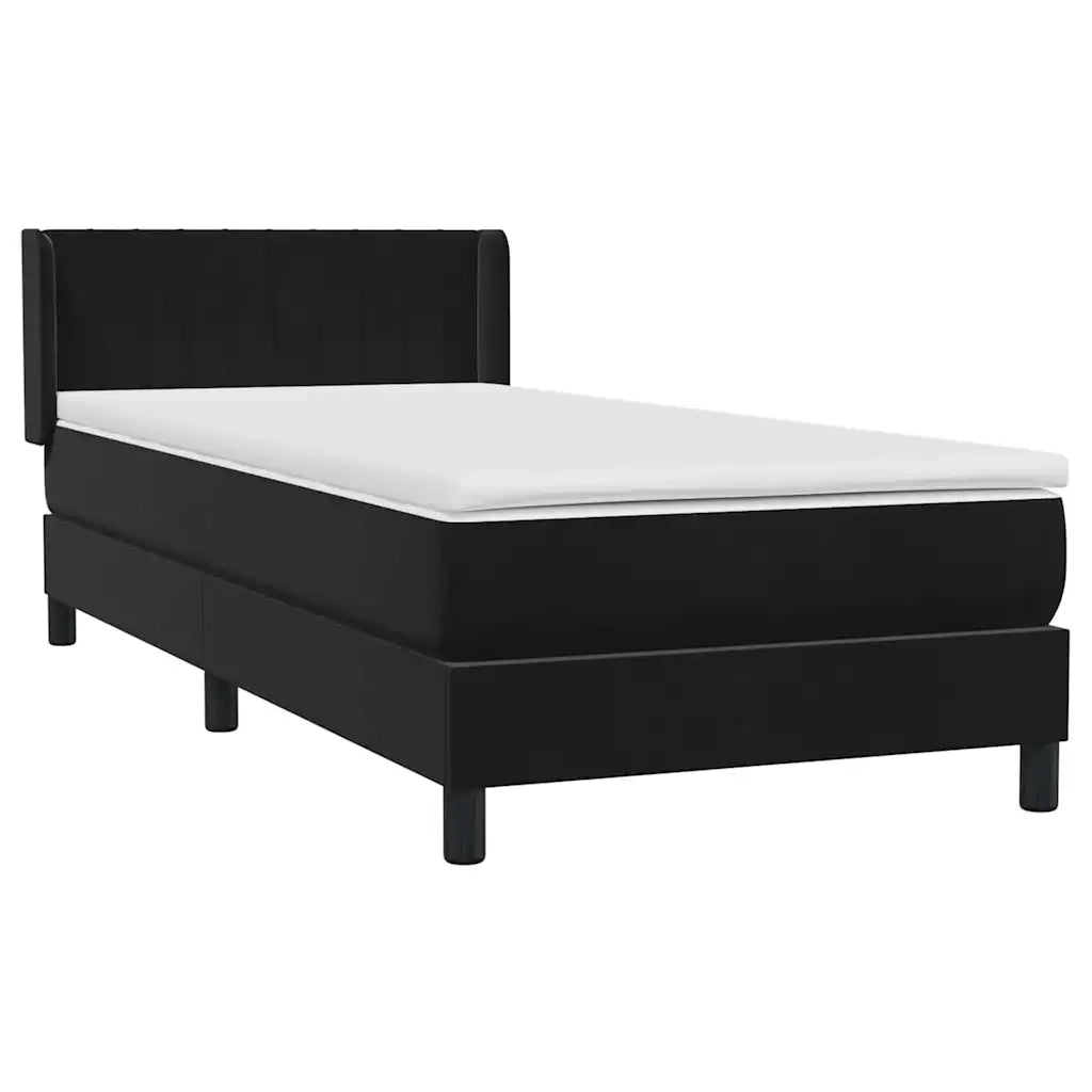 Giroletto a Molle con Materasso Nero 90x210 cm in Velluto 3318269