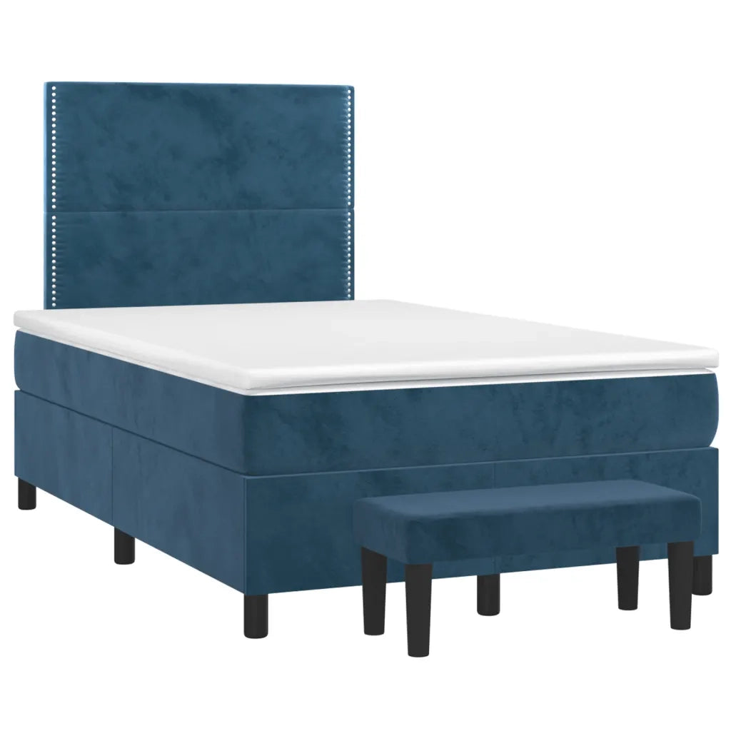 Giroletto a Molle con Materasso Blu Scuro 120x190 cm in Velluto 3270467