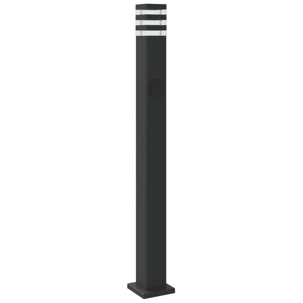 Lampade da terra per esterni con presa 3 pezzi 110 cm alluminio nero 02_0042569