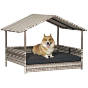 Cuccia per Cane per Interni con Cuscino Amovibile ¨C Zephmum ¨C Grigio 70x50x30