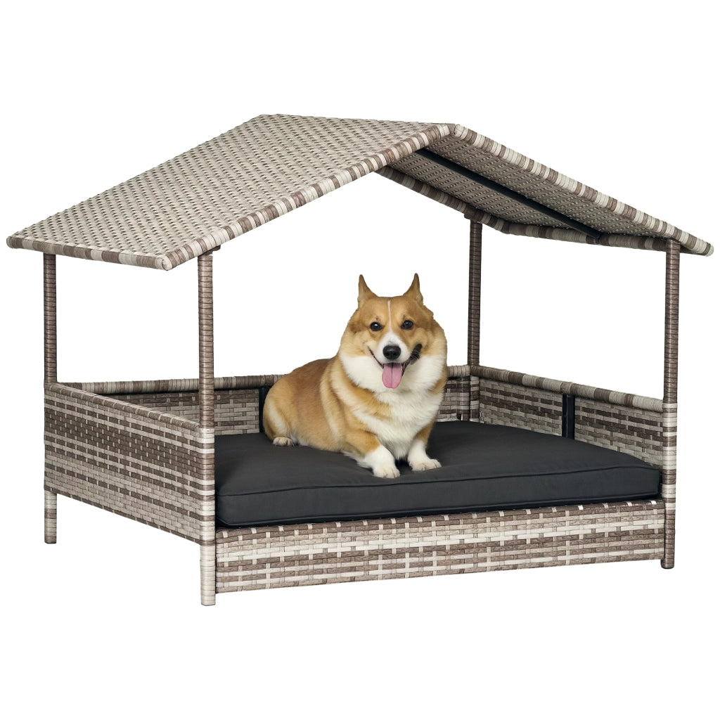 Cuccia per Cane per Interni con Cuscino Amovibile ¨C Zephmum ¨C Grigio 70x50x30