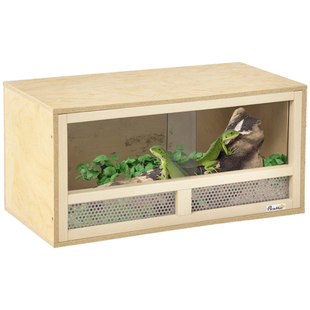 Terrario in Legno per Rettili ¨C Xylo ¨C Porte Scorrevoli in Vetro e Pannelli in Rete 60x29.5x29.5cm