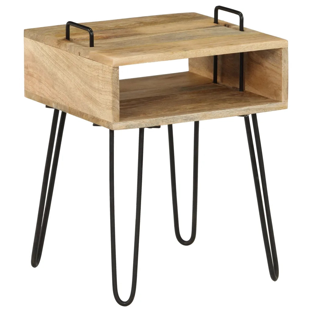 Comodino in Legno Massello di Mango 40x34x47 cm 246019