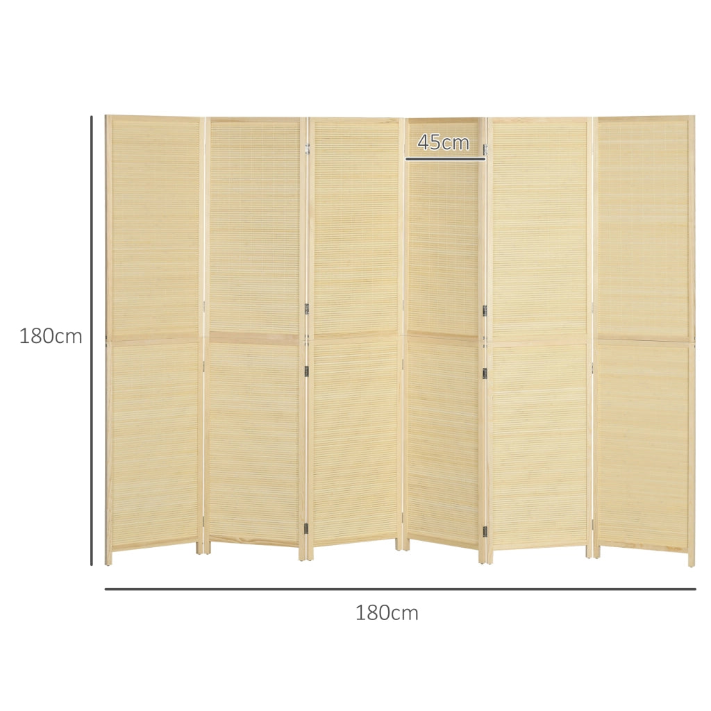 Paravento in bamb¨´ 6 pannelli ¨C Minimal ¨C 270x180 cm naturale