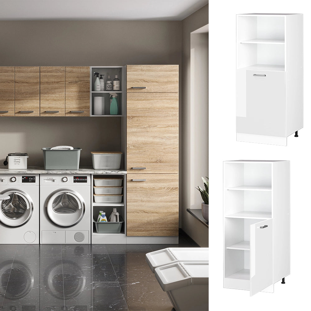 Vicco Dispensa universale Bianco lucido 60 cm con ripiani aperti e anta