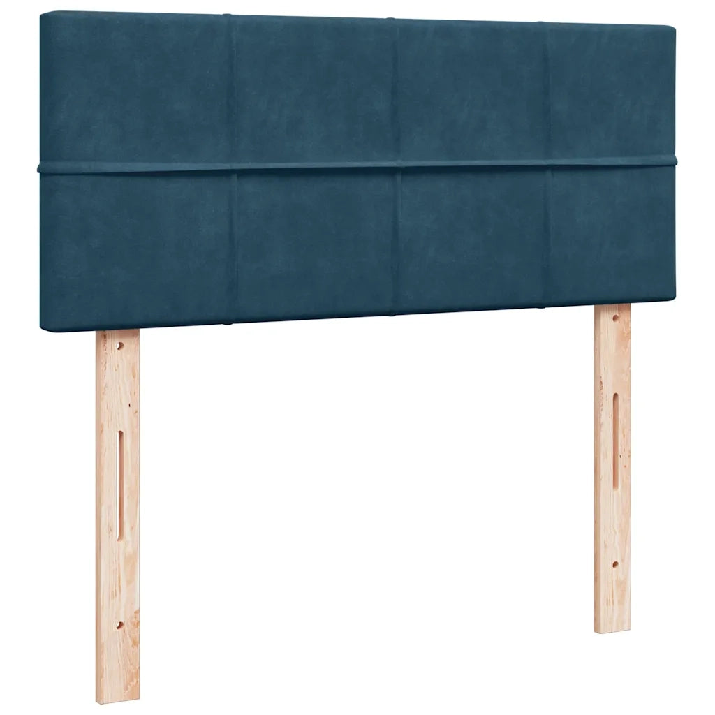 Pouf Letto con Materasso e LED Blu Scuro 120x190cm in Velluto