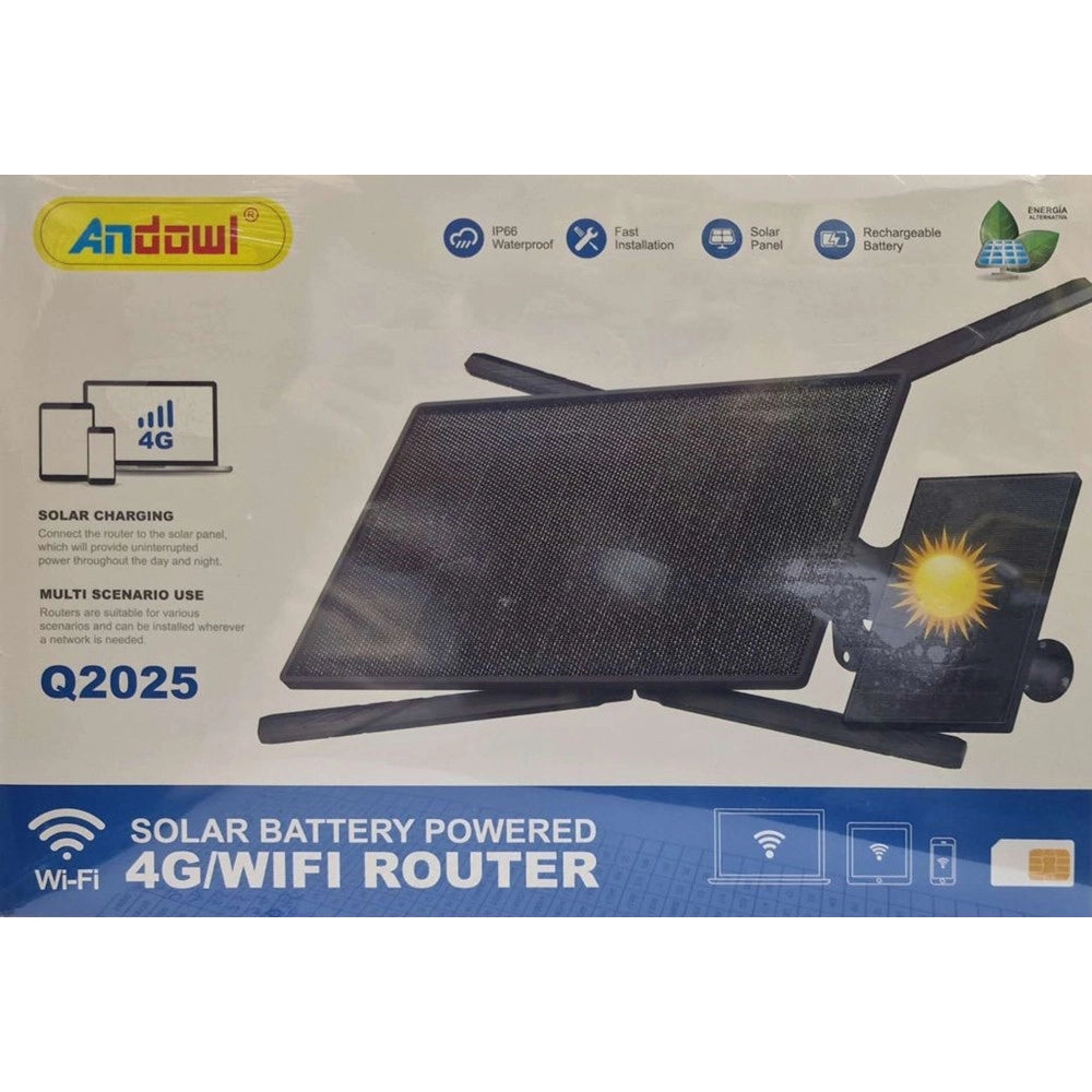 Trade Shop - Router Wi-fi 4g Wireless Con Pannello Solare Batteria Ricaricabile Ip66 Waterproof Q2025 -