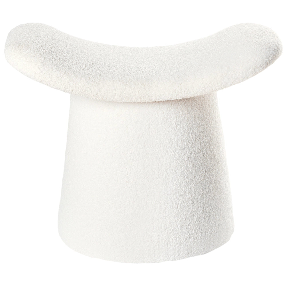 Pouf tessuto Boucle Bianco sporco poggiapiedi soggiorno moderno