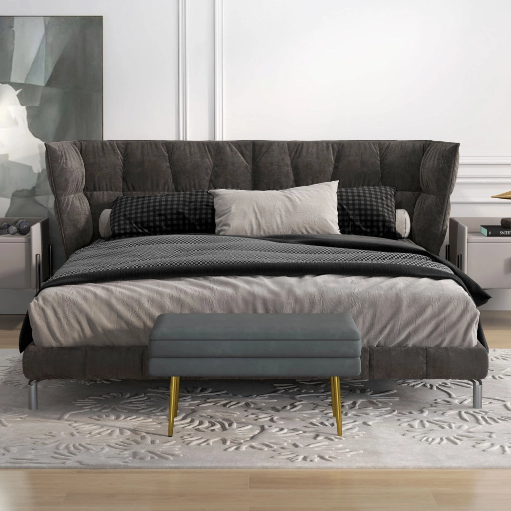 Letto contenitore con cassetti ¨C Zephmum ¨C Grigio scuro 79.5x37.5x43 cm