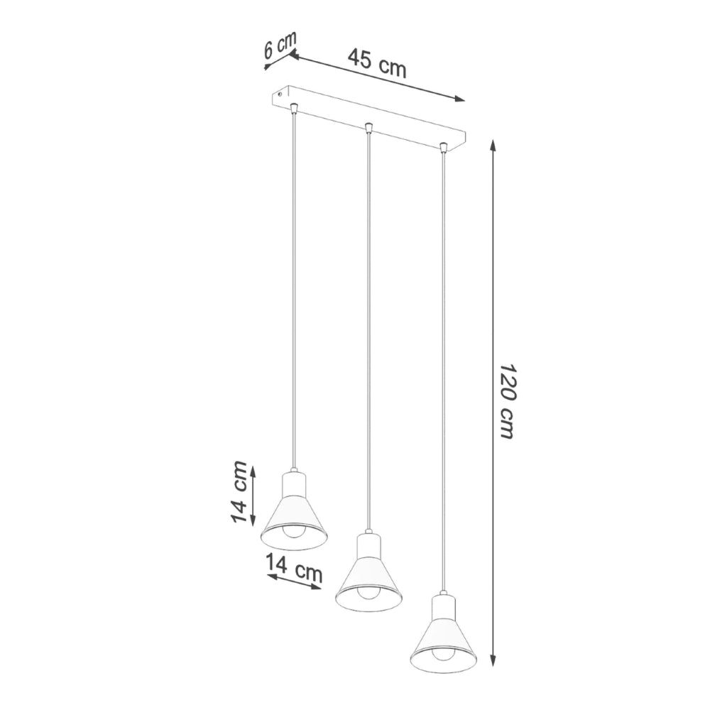 Lampadario MUSARO 3 luci nero E27 Pure Lume PU.0986