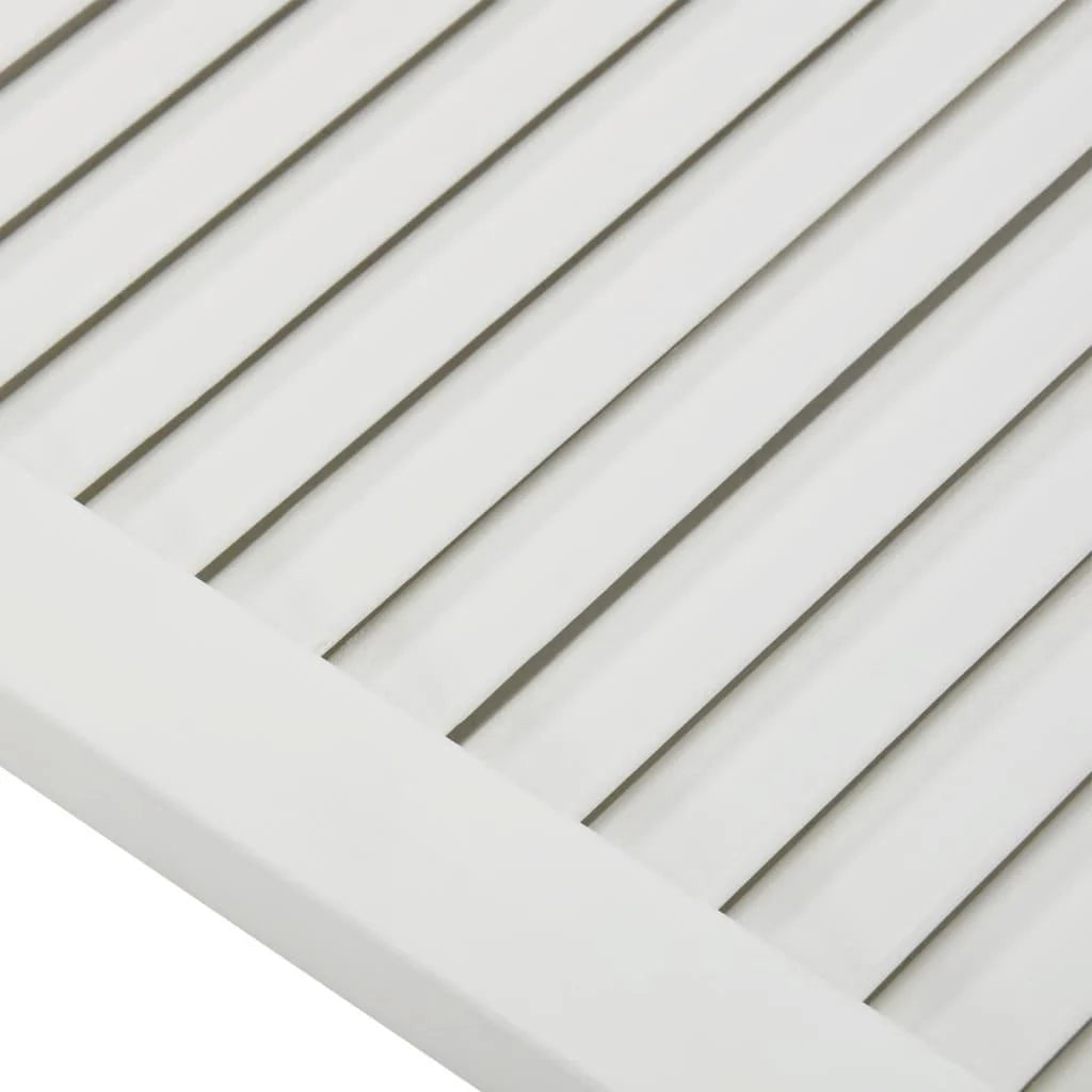 Porta a persiana in legno massello di pino anta per mobile anta per mensola rivestimento per armadio guardaroba paravento 39,5x39,4 cm bianco 02_0003878