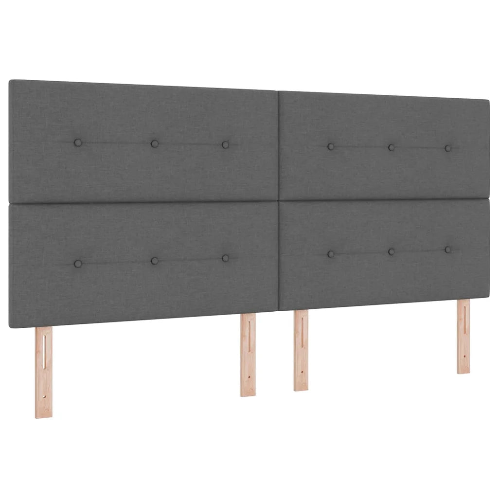 Letto a molle con materasso Grigio scuro 200 x 200 cm Tessuto 3344094
