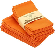 Serviette in tessuto di cotone riutilizzabile da 45 cm x 45 cm - decorazione da tavola lavabile per feste, casa, cucina, sala da pranzo, caffè, ristorante in arancione