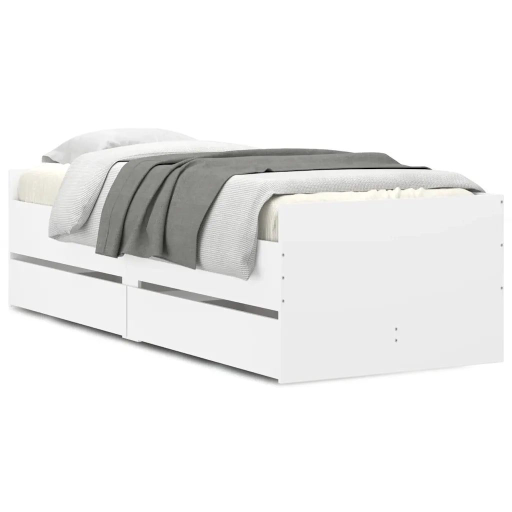 Giroletto con Cassetti-Struttura Letto con contenitore Bianco 90x190 cm 413644
