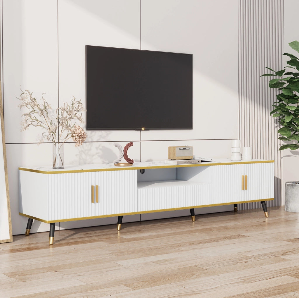 mobile TV 200 x 40 x 46 cm bianco - contenitore, senza materasso