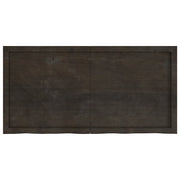 Piano Tavolo Marrone 120x60x(2-6) cm Rovere Massello Trattato 3156439