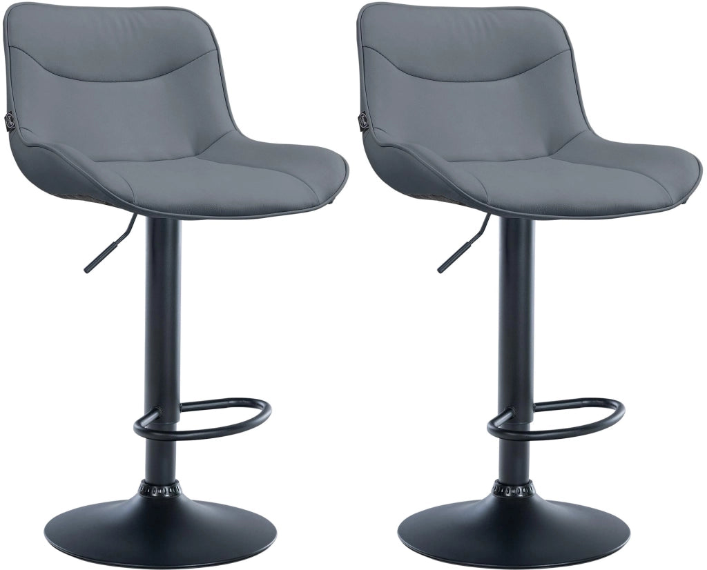 2er Set Barhocker Vonore Kunstleder schwarz