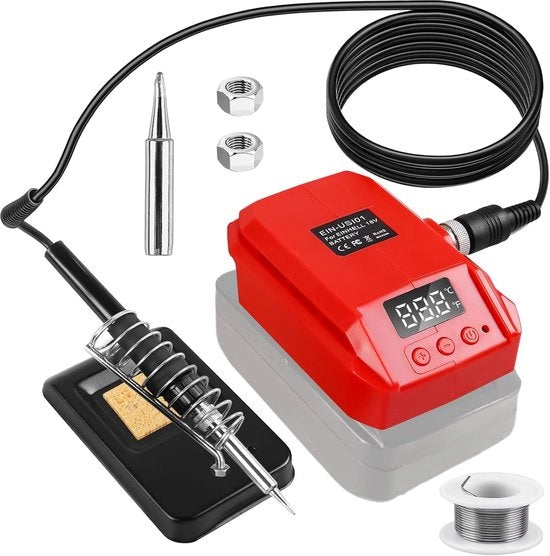 Soldeerbout a batteria 18V Li-ion 60W LCD soldeerbout senza fili regolabile temperatura 180-480 °C con 50 g filo soldeo