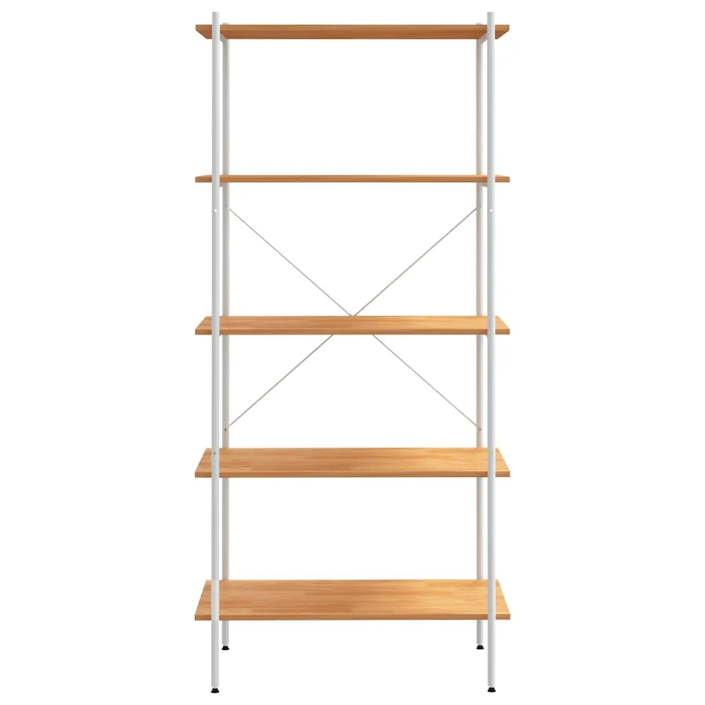 Scaffale con 5 Mensole Bianco e Rovere 80x40x163 cm CFW2510461
