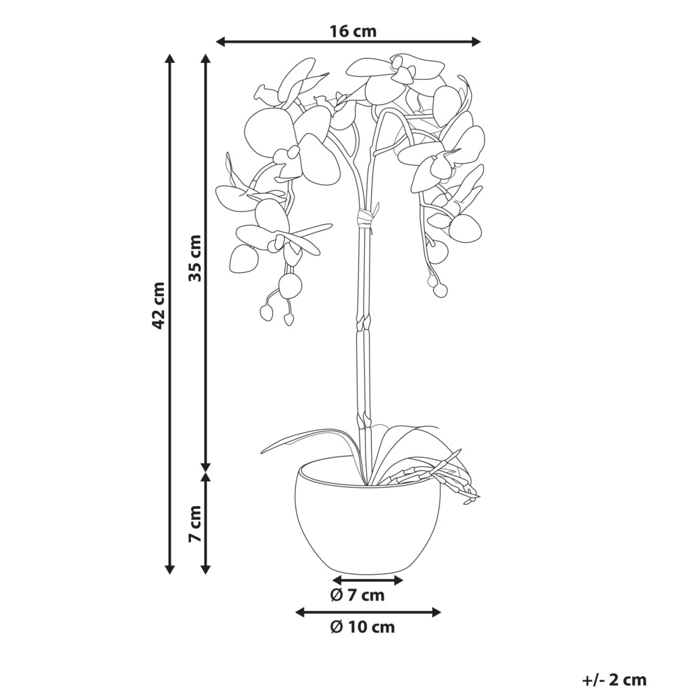 Pianta artificiale in vaso Materiale sintetico bianco e verde 42 cm Pianta orchidea Accessorio decorativo per interni