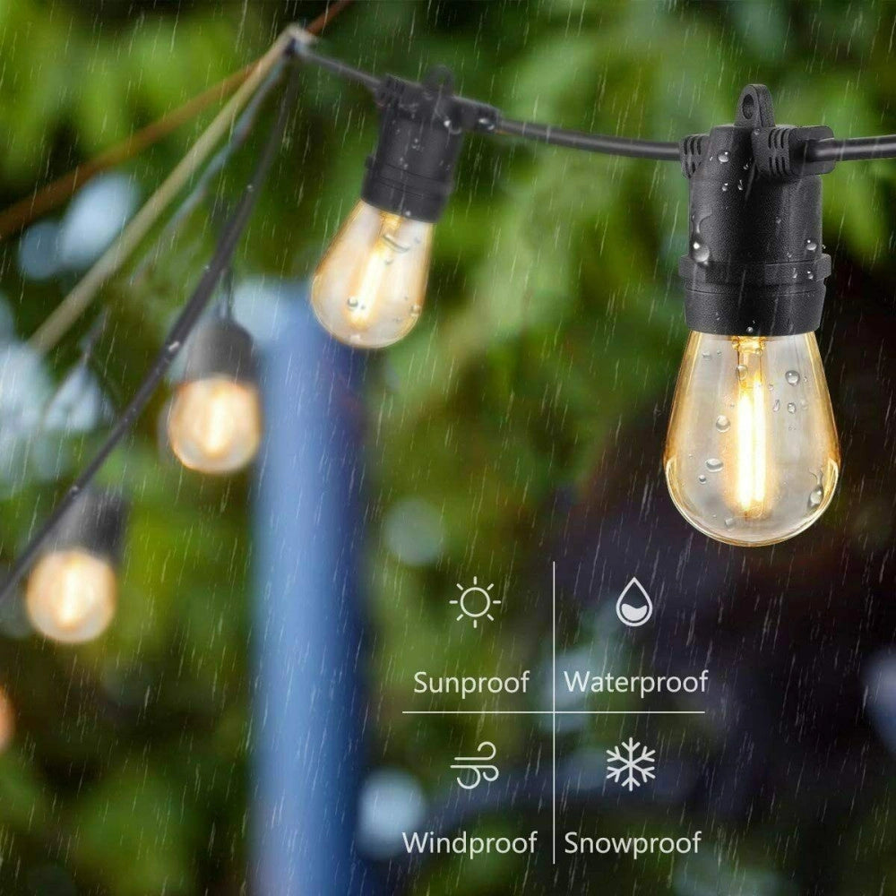 Trade Shop - Catena Luminosa A Led Energia Pannello Solare Con 10 Lampadine Luce Calda 4,5 Mt -