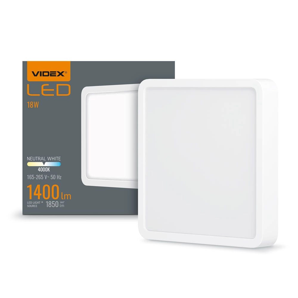 Plafoniera LED quadrata bianca 15W 1850lm CCT Videx
