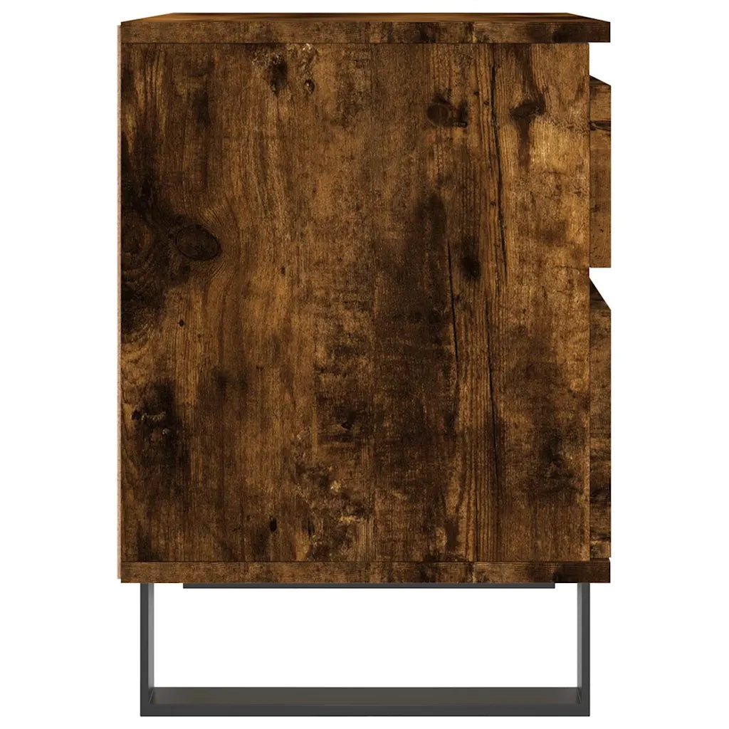 Comodino-Tavolino da notte Rovere Fumo 40x35x50 cm in Legno Multistrato 489376