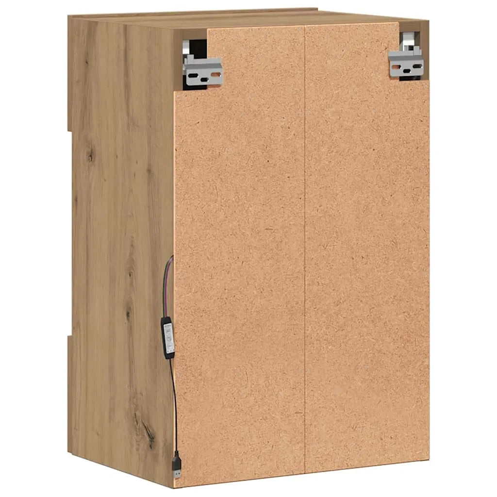 Mobili TV a Parete Luci LED 2pz Rovere Artigianale 40x30x60,5cm