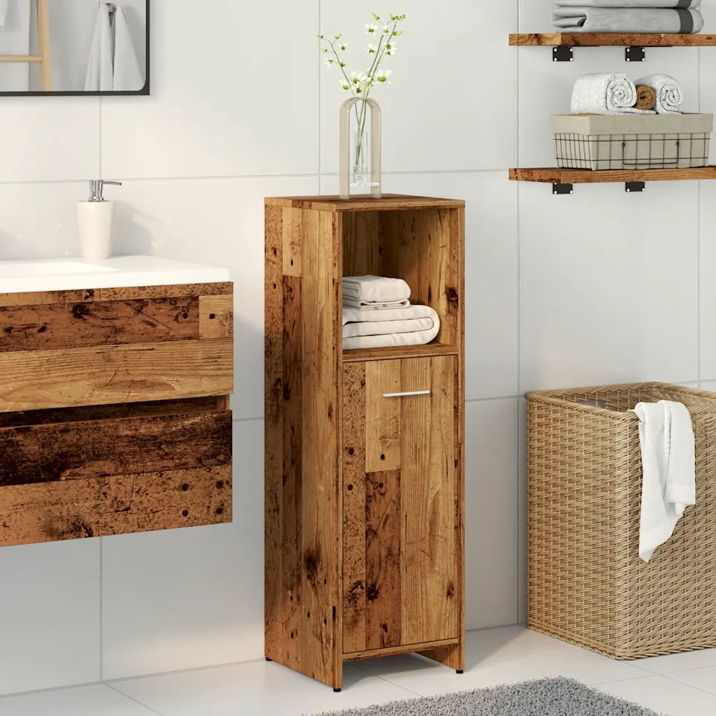 Mobile da Bagno Legno Antico 30x30x95 cm in Legno Multistrato