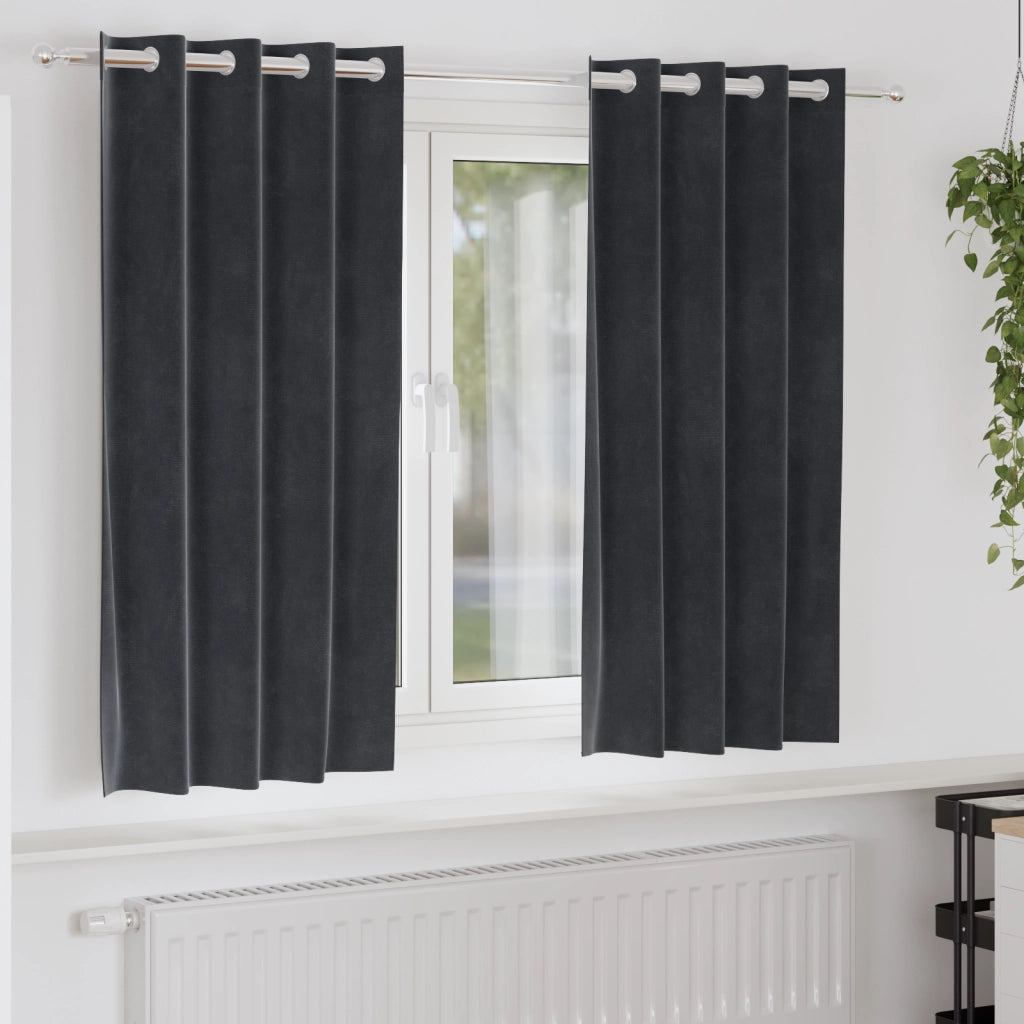 Tende oscuranti  con occhielli 2 pcs Grigio scuro velluto