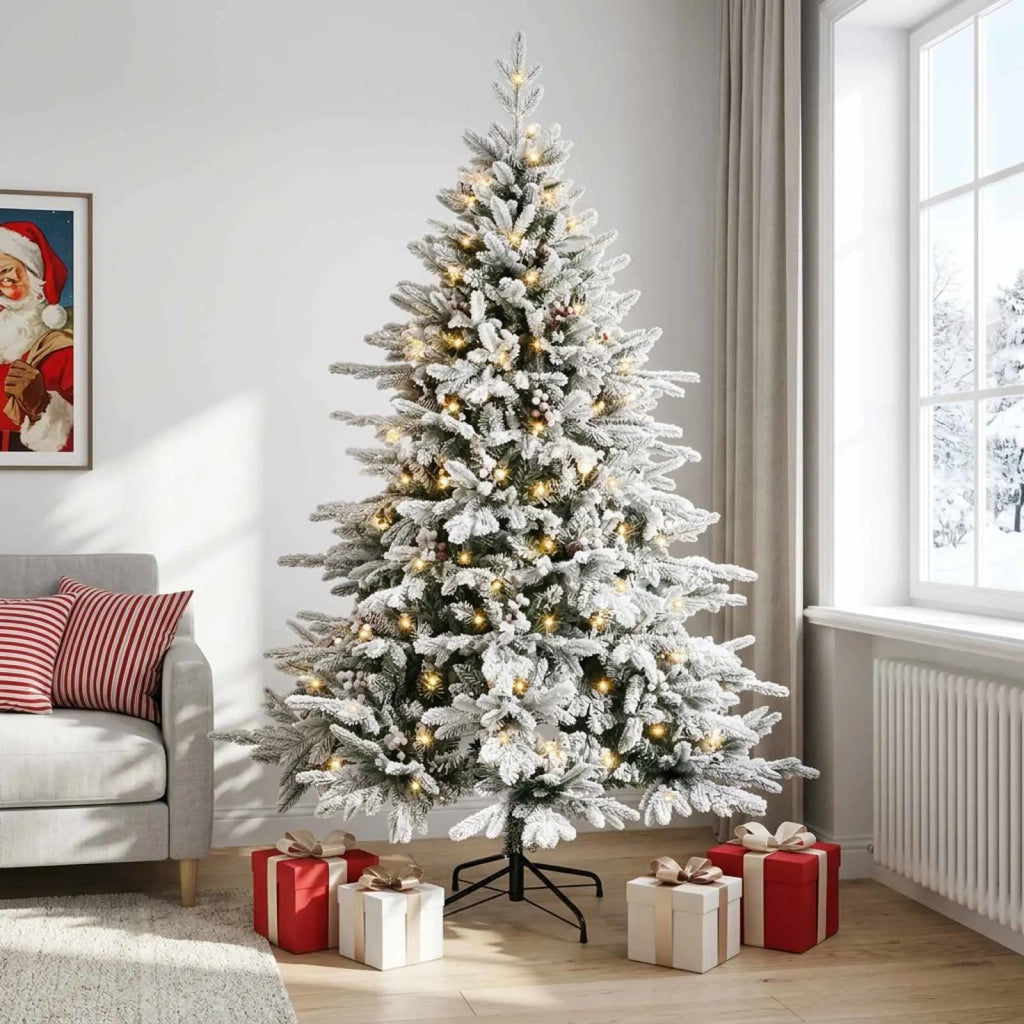 Albero di Natale Artificiale con Rami Pieghevoli 150 cm 150 LED 3465488