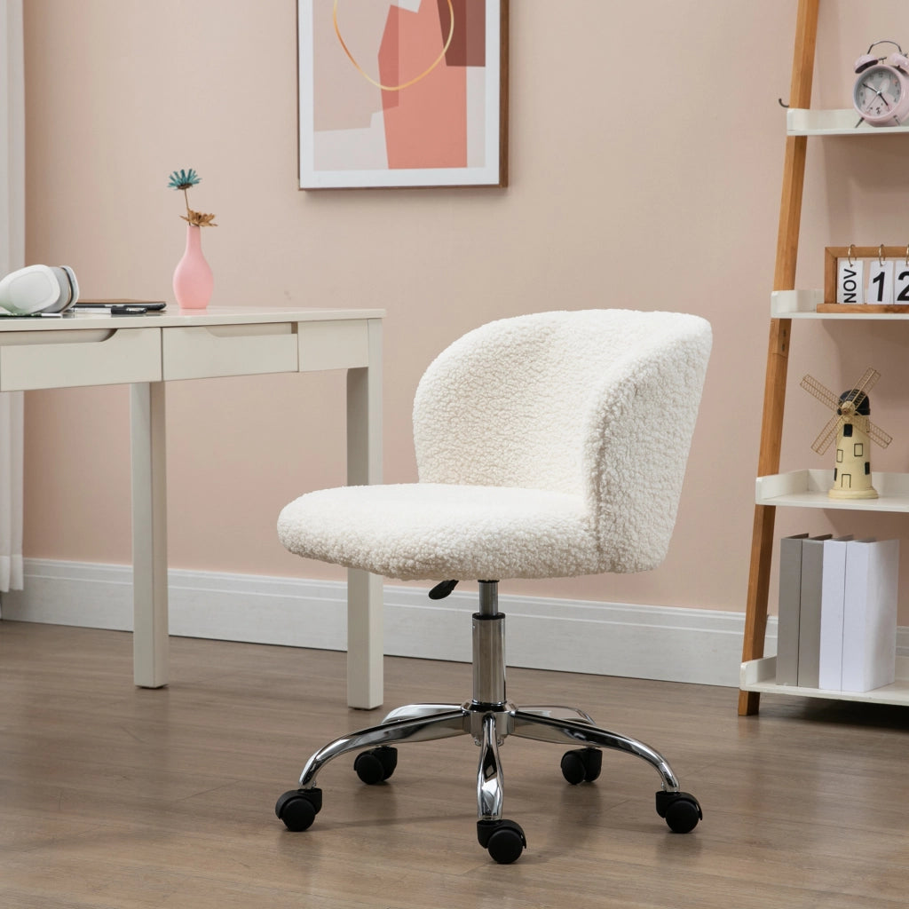Sedia da ufficio senza braccioli in tessuto altezza regolabile ¨C zephmum ¨C bianco
