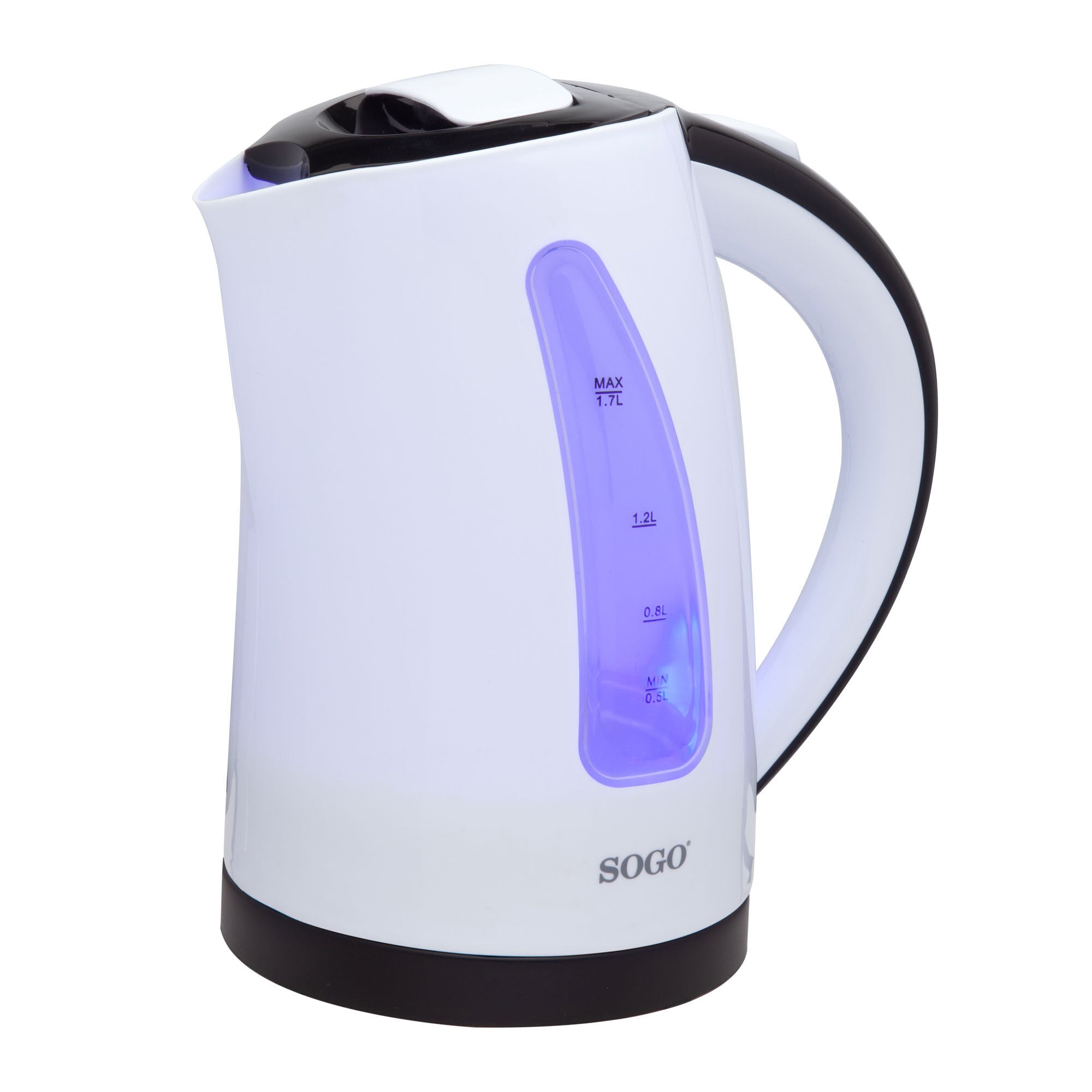 SOGO Bollitore Elettrico Senza Fili 1.7L - Acciaio Inox, 360°, Spegnimento Auto, Protezione Surriscaldamento