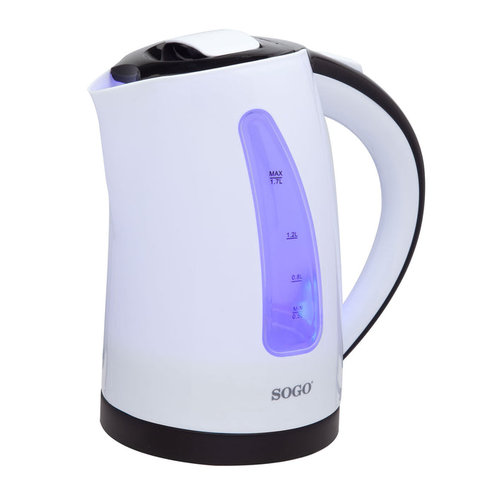 SOGO Bollitore Elettrico Senza Fili 1.7L - Acciaio Inox, 360°, Spegnimento Auto, Protezione Surriscaldamento