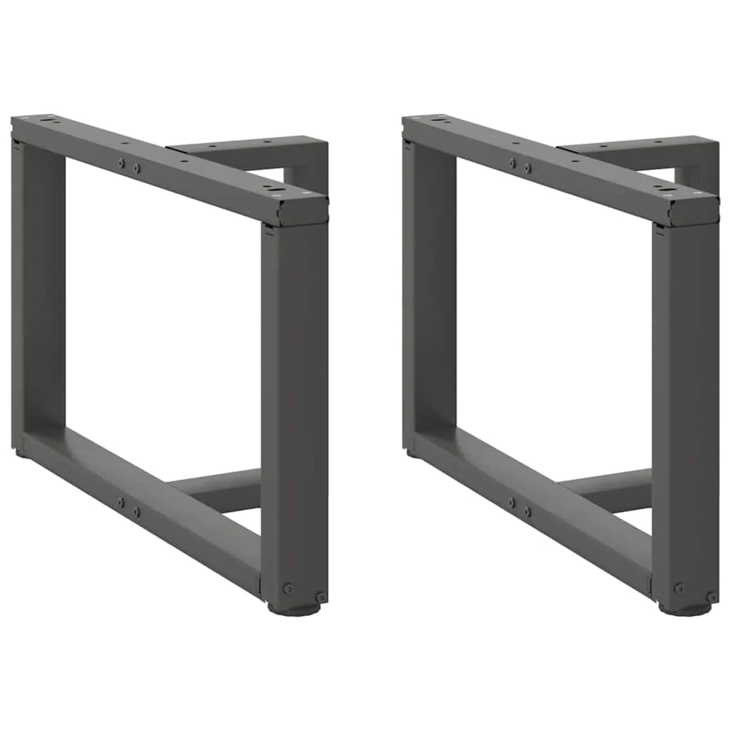 Set di 2 gambe regolabili a T per tavolino da caffè 70 x 25 x 43 cm in acciaio antracite 02_0057307