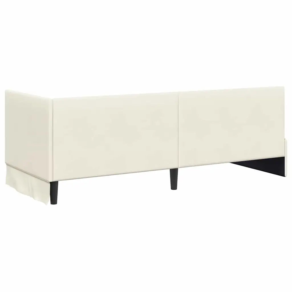 Cornice del letto ad angolo Crema 80 cm x 200 cm Velluto