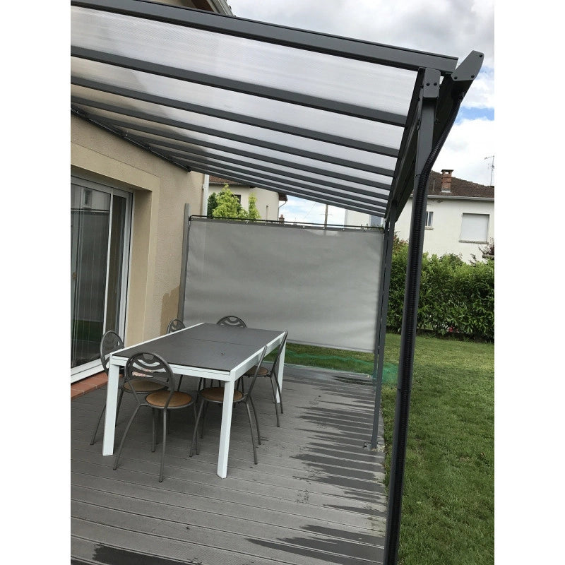 Tettoia addossata in alluminio 418x307 cm – Pergola con copertura in policarbonato anti-UV 6 mm – Struttura alluminio – TT3042AL Foresta