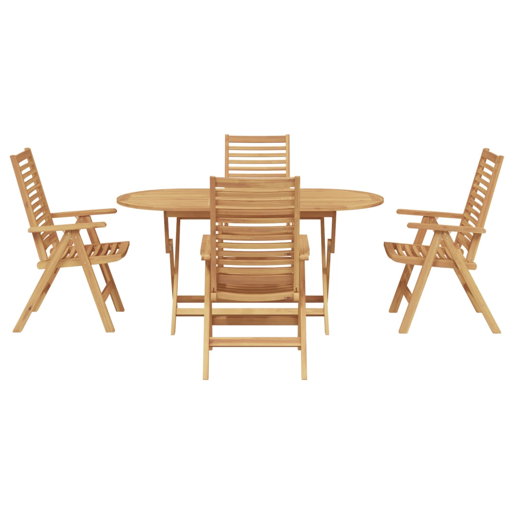 Set da pranzo da giardino  5 pezzi pieghevole in legno massello di teak