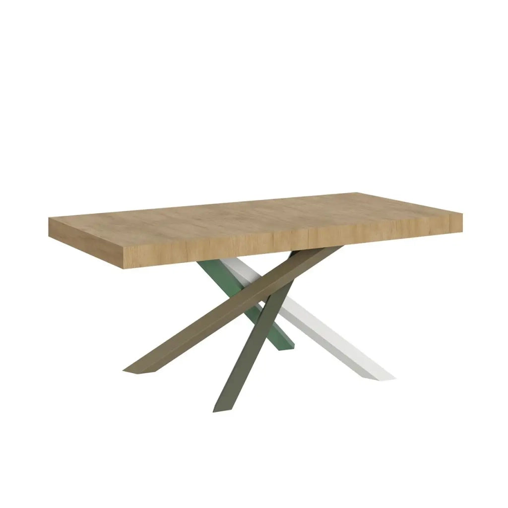 Tavolo allungabile 200/460x90 cm Volantis colore quercia natura gambe multicolore 4/A