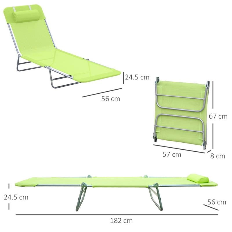 LETTINO PRENDISOLE PIEGHEVOLE 182 X 56 X 24.5 CM VERDE LIME
