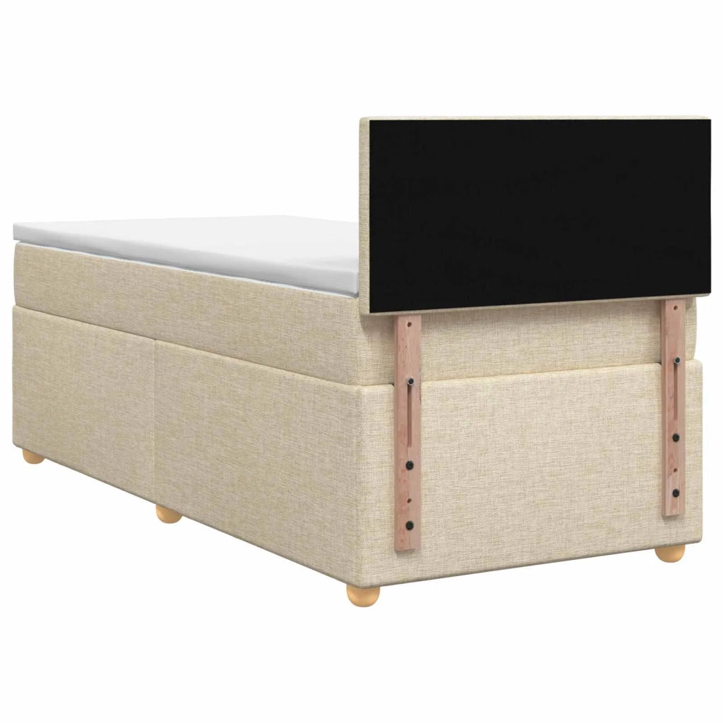 Letto box spring con materasso Crema 90 x 200 cm Tessuto 3450872