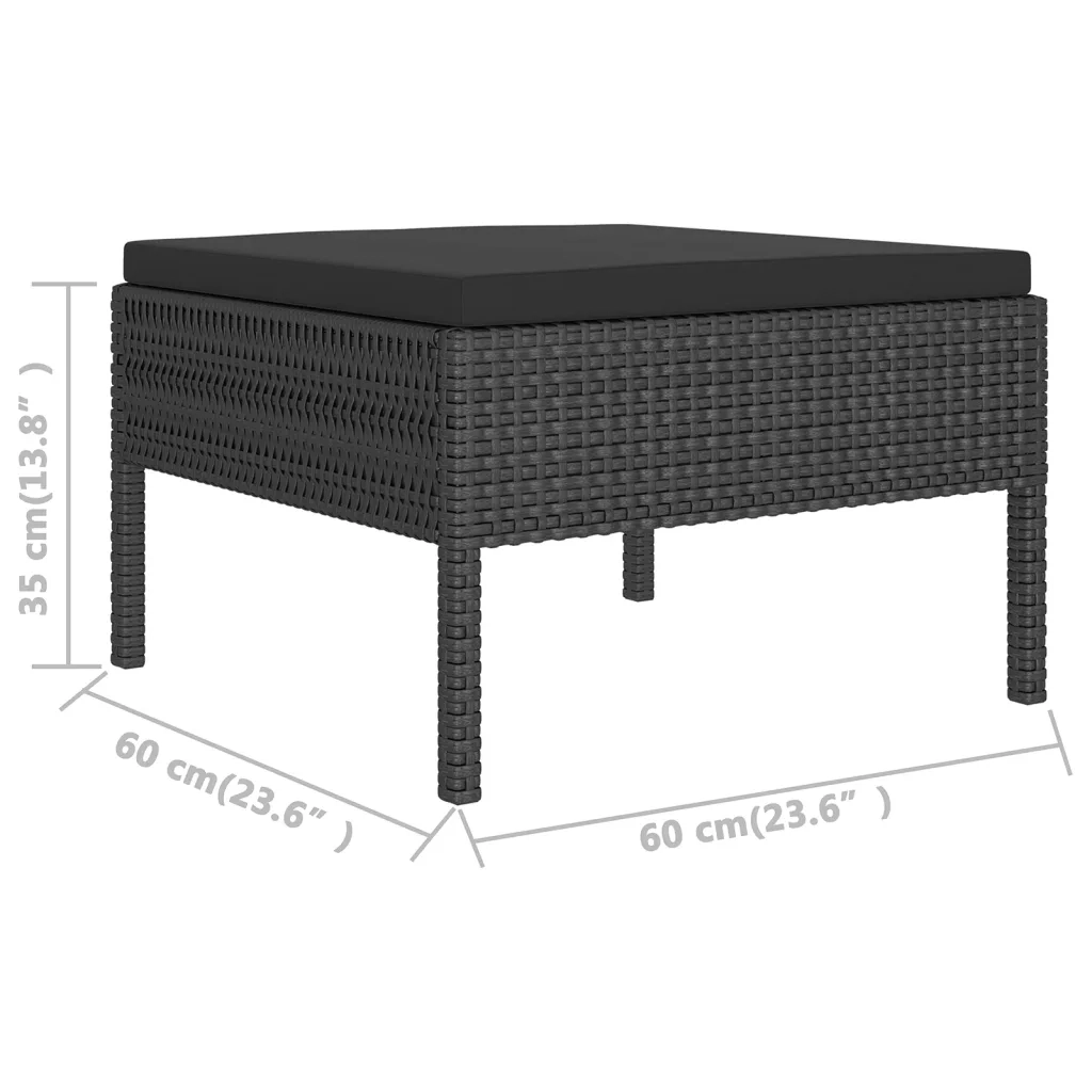 Set Divani da Giardino 5 pz con Cuscini in Polyrattan Nero cod mxl 40868