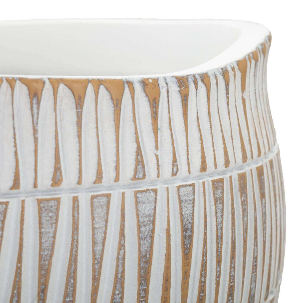 Naldo, Vaso Colore Struttura Beige, Bianco