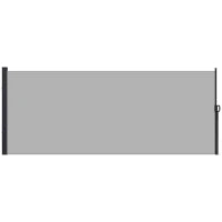 Paravento Laterale Doppio Retrattile 3L x 1.8H m in Alluminio e Poliestere Anti-UV ad Alta Densità 180 g/m², Grigio Chiaro