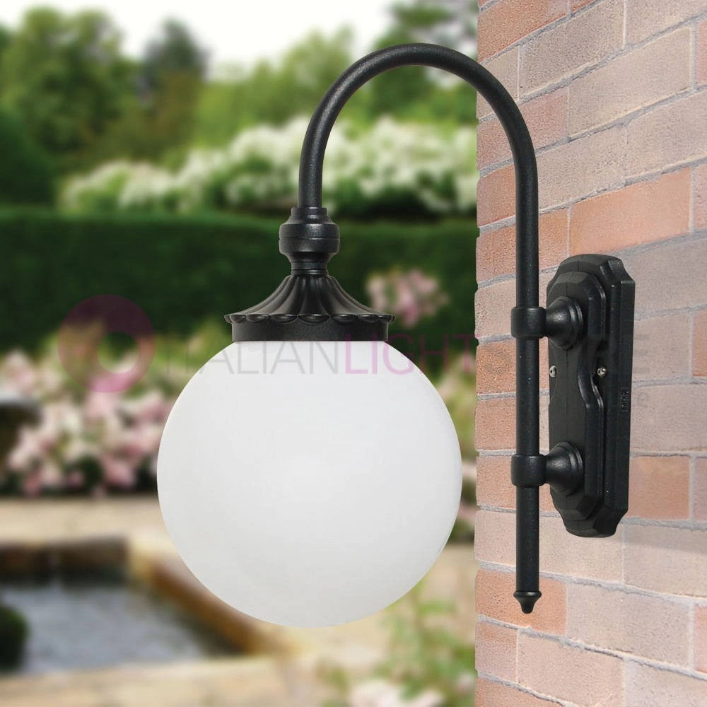 ANTARES Lampada a Parete Antracite da Esterno Sfera Globo d.25 GARDENLIGHT