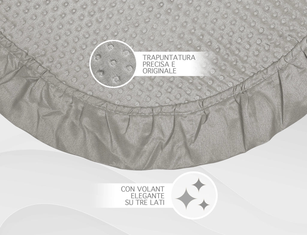 Copriletto Trapuntato Volant Matrimoniale Trapuntino Tinta Unita Due Piazze Con Balze Coperta Leggera Primavera Estate Trapunta Leggera Grigio