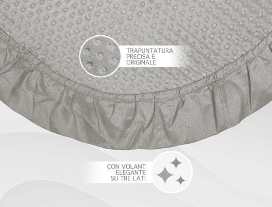 Copriletto Trapuntato Volant Matrimoniale Trapuntino Tinta Unita Due Piazze Con Balze Coperta Leggera Primavera Estate Trapunta Leggera Grigio